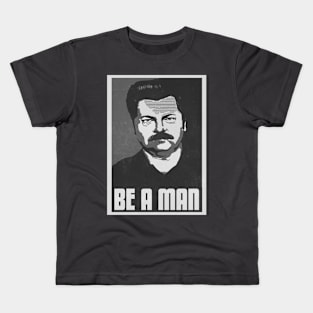 Be A Man- Black/White Kids T-Shirt